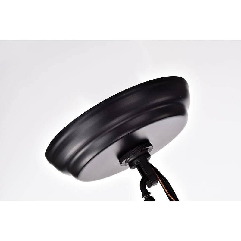 Matte Black and Vintage Wood 6-Light Linear Island Lighting