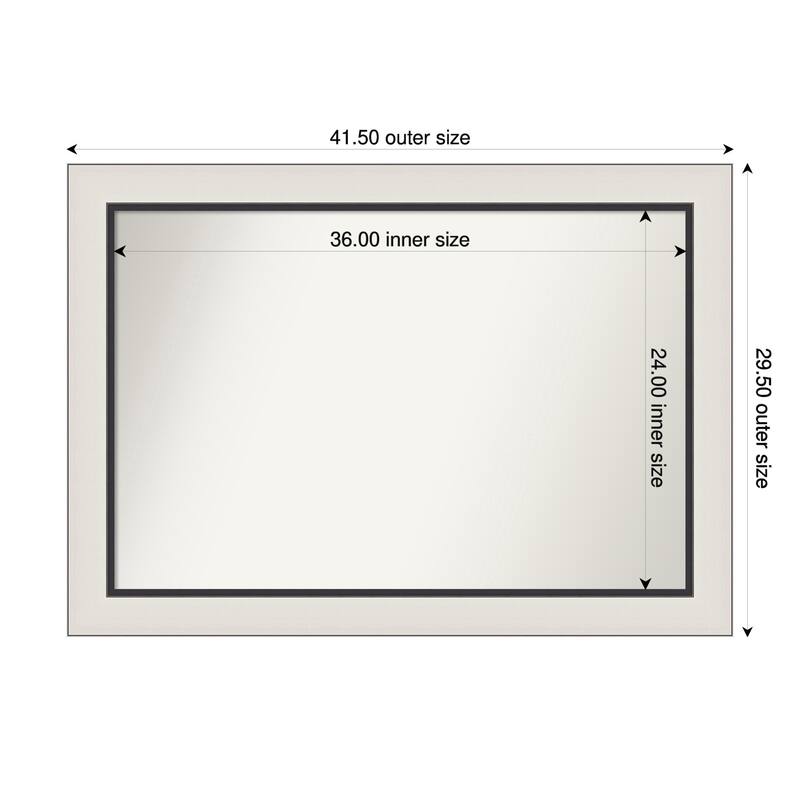 Ellie Non-Beveled Framed Bathroom Vanity Wall Mirror - Ellie Silver Black - 42 x 30 in