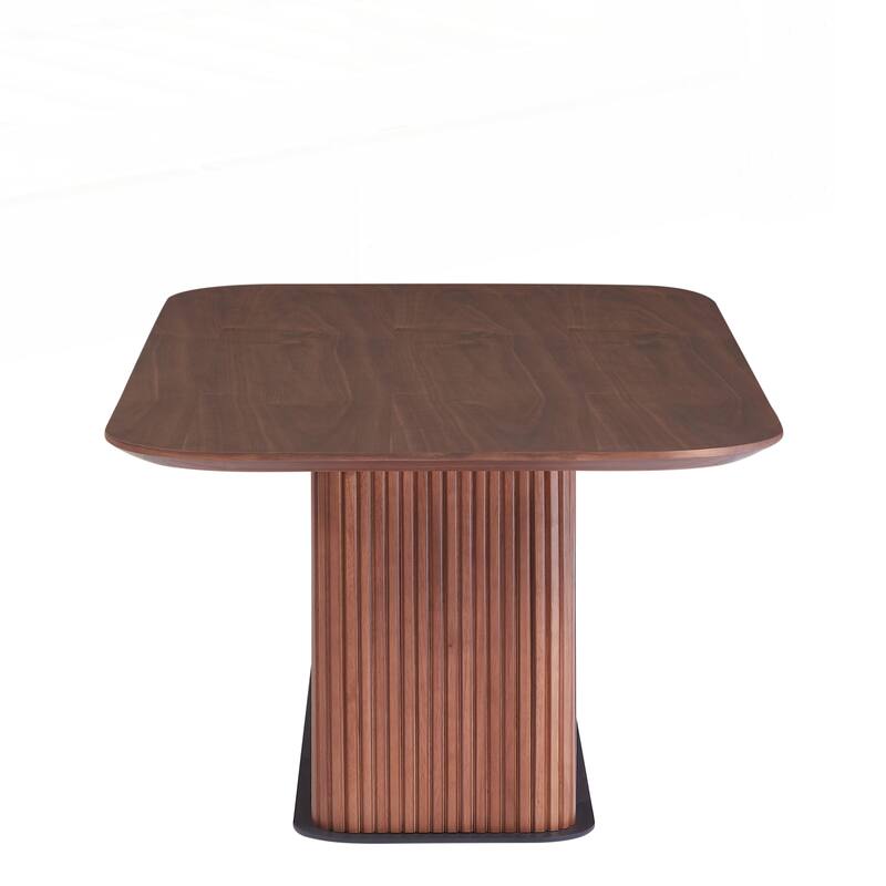 Coffee Table Walnut Wood Surface and Black Metel Feet