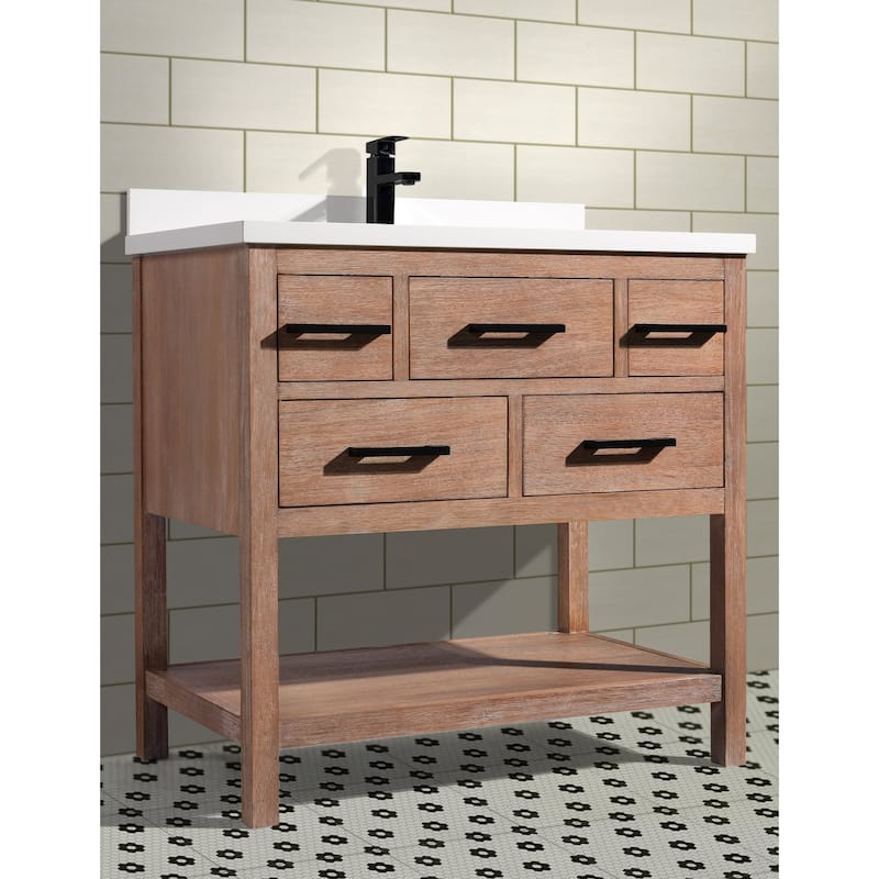 Ari Bath, Betty 42" Bathroom Vanity, Weathered Brown