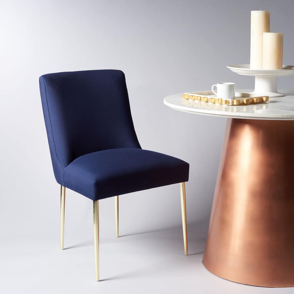 SAFAVIEH Couture Melonie Velvet Accent Chair - Mustard / Brass - 28"x23"x35.3" - 28" W x 23" D x 35" H - 28Wx23Dx35H