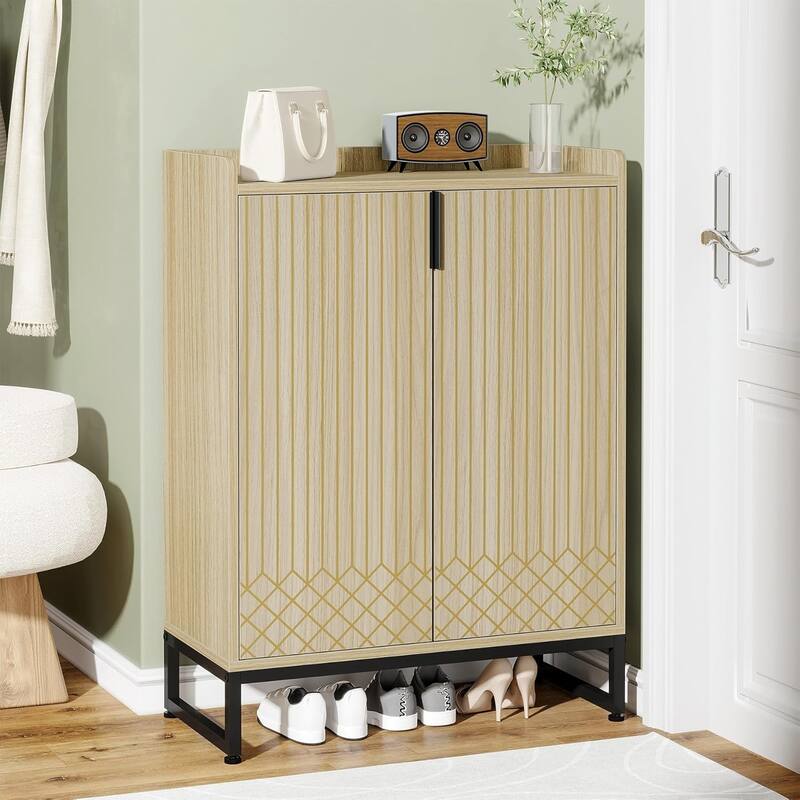 25 Pair Shoe Storage Cabinets with Doors for Bedroom Hallway Living Room