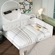 preview thumbnail 13 of 22, Upholstered Full Size Platform Bed with USB Ports Beige