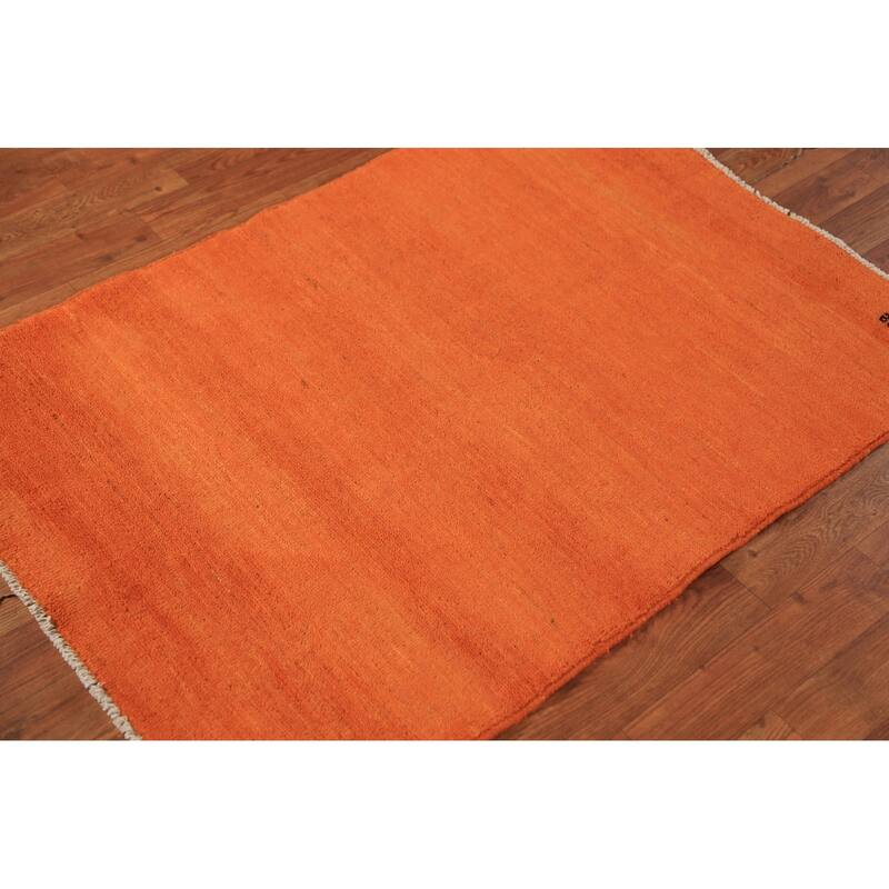 Gabbeh Oriental Rug Hand-Knotted Foyer Wool Carpet - 2'9" x 4'0"