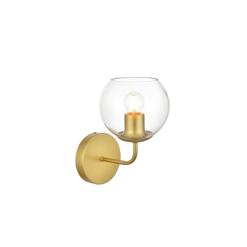 Genis 1 Light Black and Clear Bath Sconce