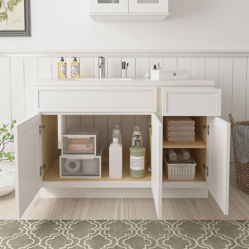Vanity Art 45" Birch Freestanding Bathroom Vanity Cabinet without Top