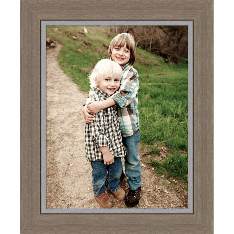 Eva Black Silver Narrow Framed Picture Frame, Photo Frame - 11x14 - Eva Brown Narrow