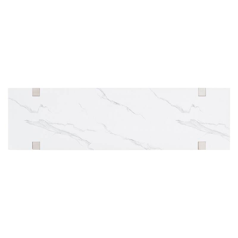 Elegant Console Table with Marble-Effect Top and Versatile Storage Solutions for Entryway and Living Room