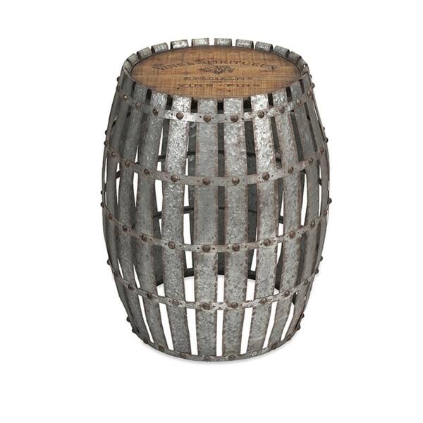 Shop 27 75 Vintage Style Wood And Galvanized Steel Wine Barrel
