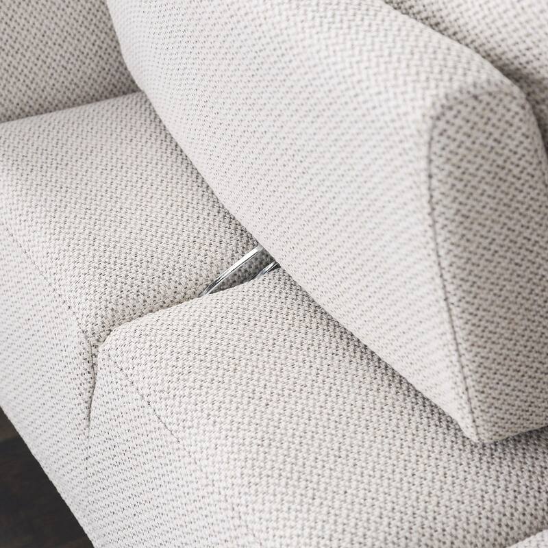 Furniture of America Paola Mid-Century Modern 3-Piece Beige Chenille Adjustable Sofa Setwith Extendable Back