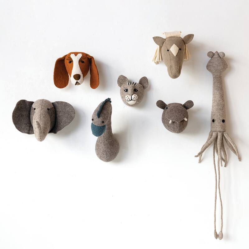 Handmade Wool Felt Head Wall Hanging