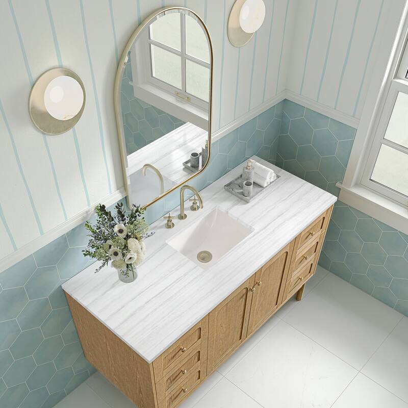 Laurent 60" Single Vanity, Light Natural Oak - 60S - Arctic Fall