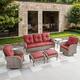 Option Grey Wicker / Red Cusion