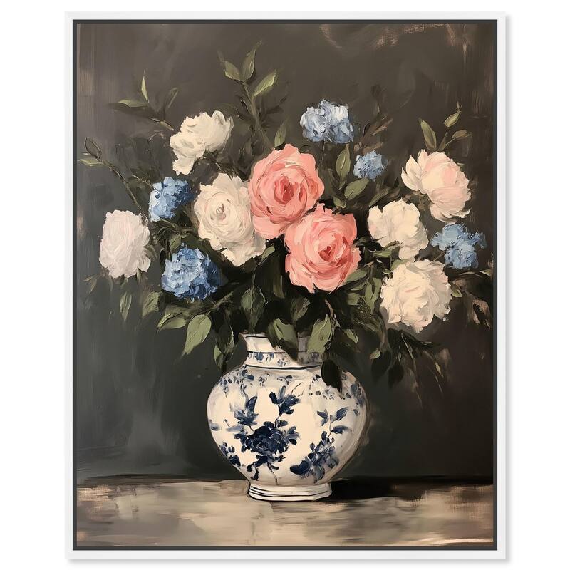 Classic Bouquet Canvas by Art Remedy - 30" x 36" - White