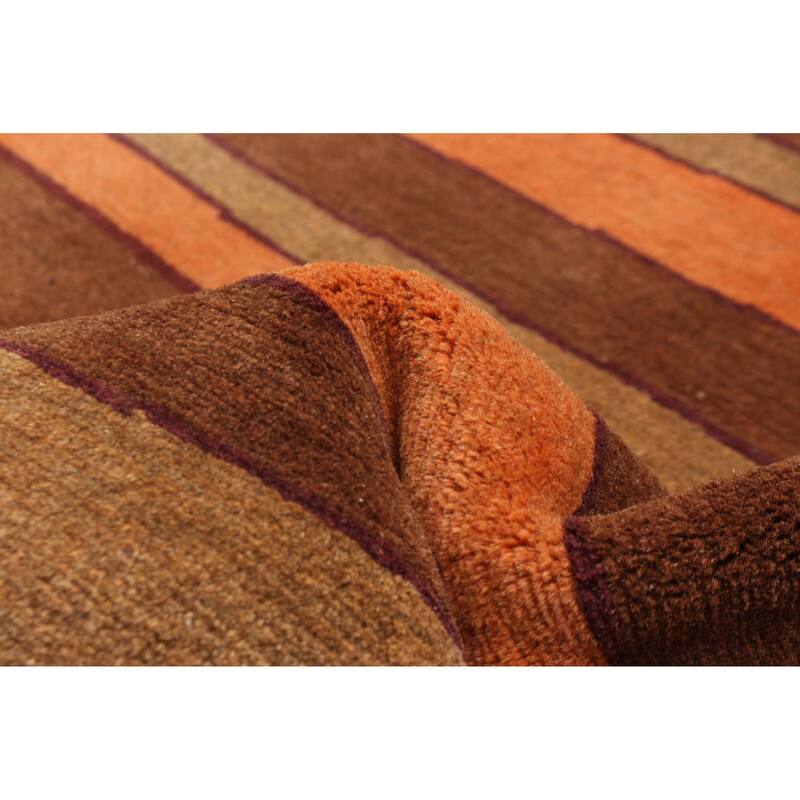ECARPETGALLERY Hand-knotted Opulence Brown Wool Rug - 3'7 x 9'11