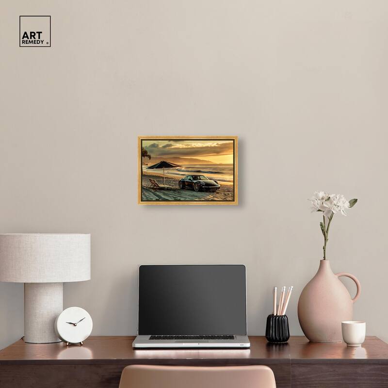 Lovely Sunset Beach Drive Canvas by Art Remedy