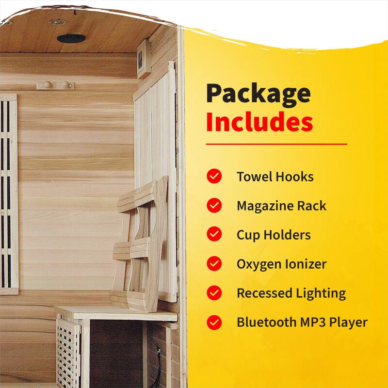 HeatWave Klondike 4-Person Cedar Infrared Sauna with 9 Heaters