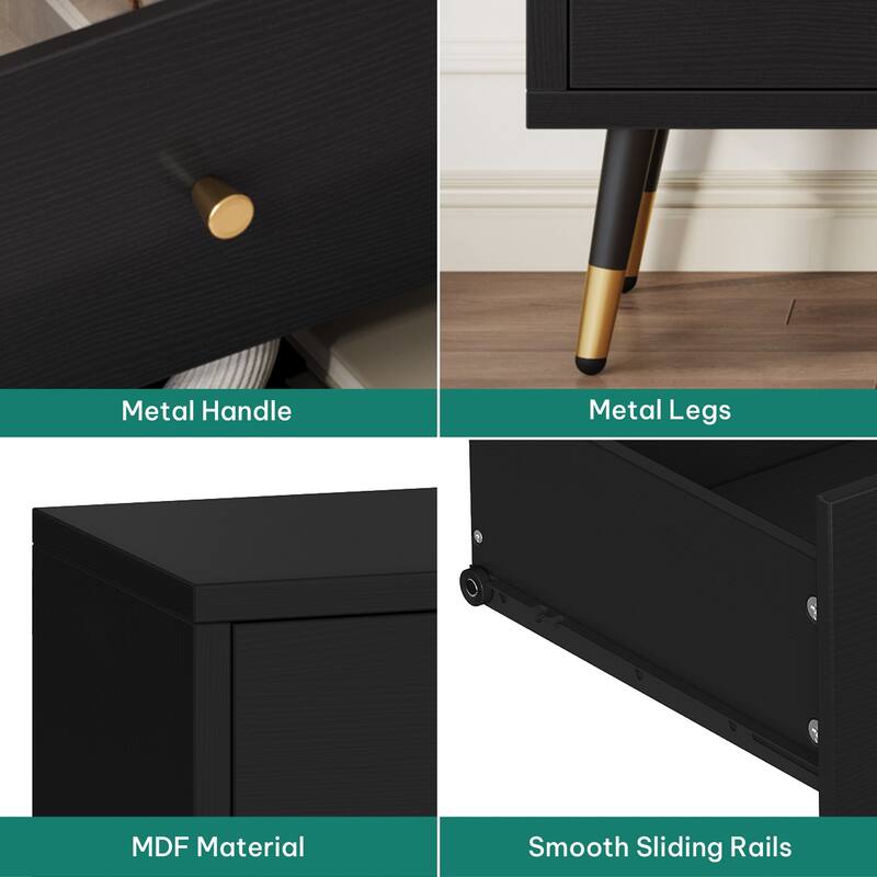 Black 7-Drawer Dresser Chest,Modern Storage for Bedroom or Living Room