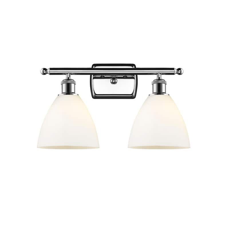 Innovations Lighting 516-2W-11-18 Bristol Vanity Bristol 2 Light 18" - Polished Chrome / Matte White