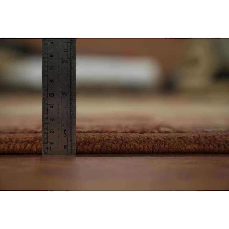 Hand Knotted Oriental 100% Wool Carpet Traditional Geometric Oranges & Rust Heriz Area Rug - 10' 0'' X 8' 2''