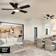 preview thumbnail 11 of 19, Industrial Led Ceiling Fan With Lights And Remote, Modern Black And Gold Flush Mount Ceiling Fan With 5 Blades