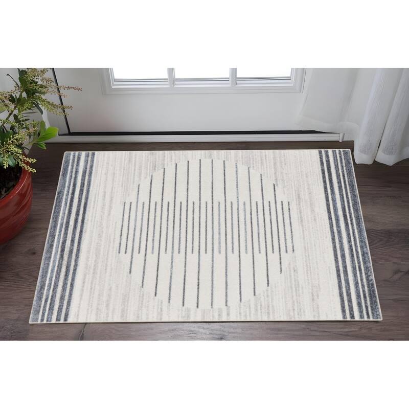 HomeRoots Geometric Modern Rectangle Area Rug - 60.00 in. x 39.00 in.  x 0.25 in.