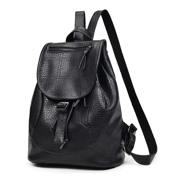 faux leather travel backpack