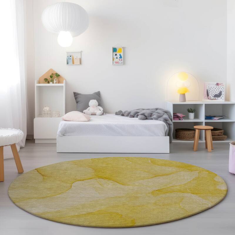 Dax Modern Art-Inspired Weather Resistant Blended Style Outdoor Rug
