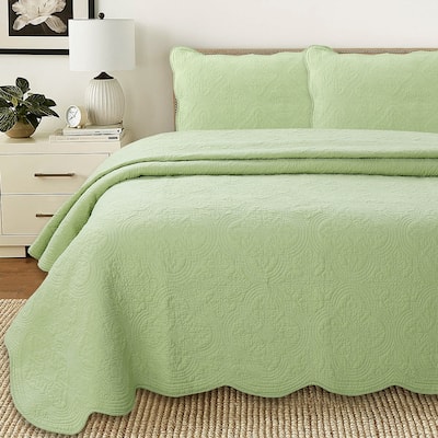 Copper Grove Sagano Blantyre Scalloped Edge Cotton 3-piece Quilt Bedding Set