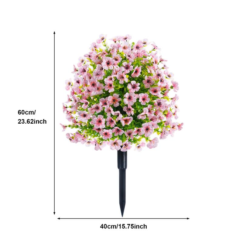 1.97FT Artificial Trees With Ground Spike Set Of 2 - pink