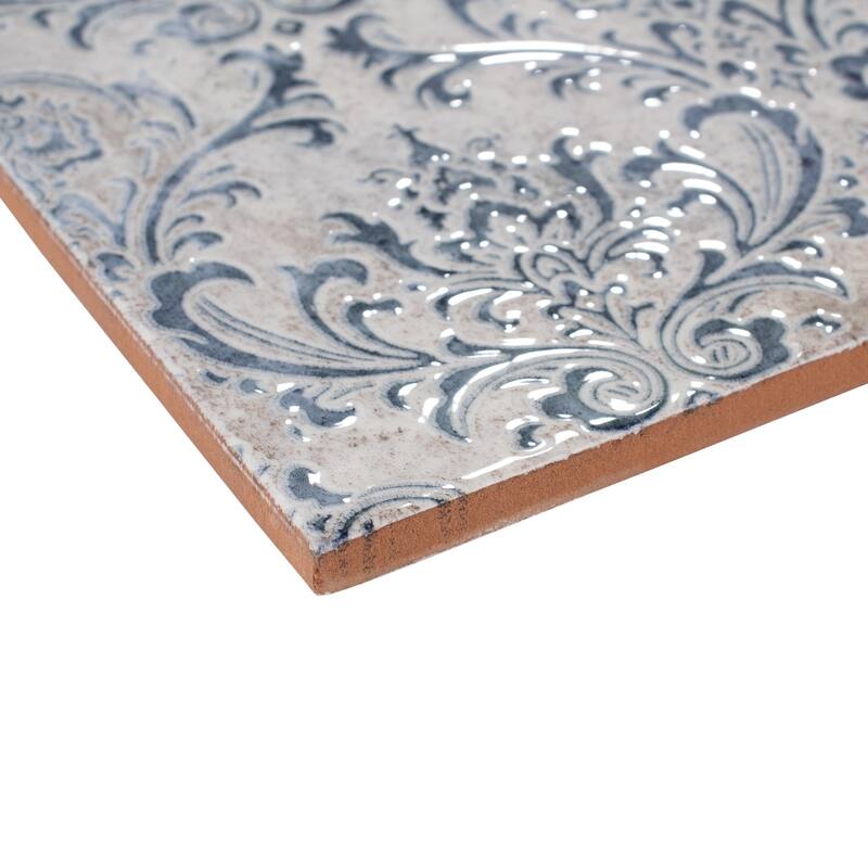 Merola Tile Milano Decor Daman Azul 7-7/8" x 7-7/8" Ceramic Wall Tile