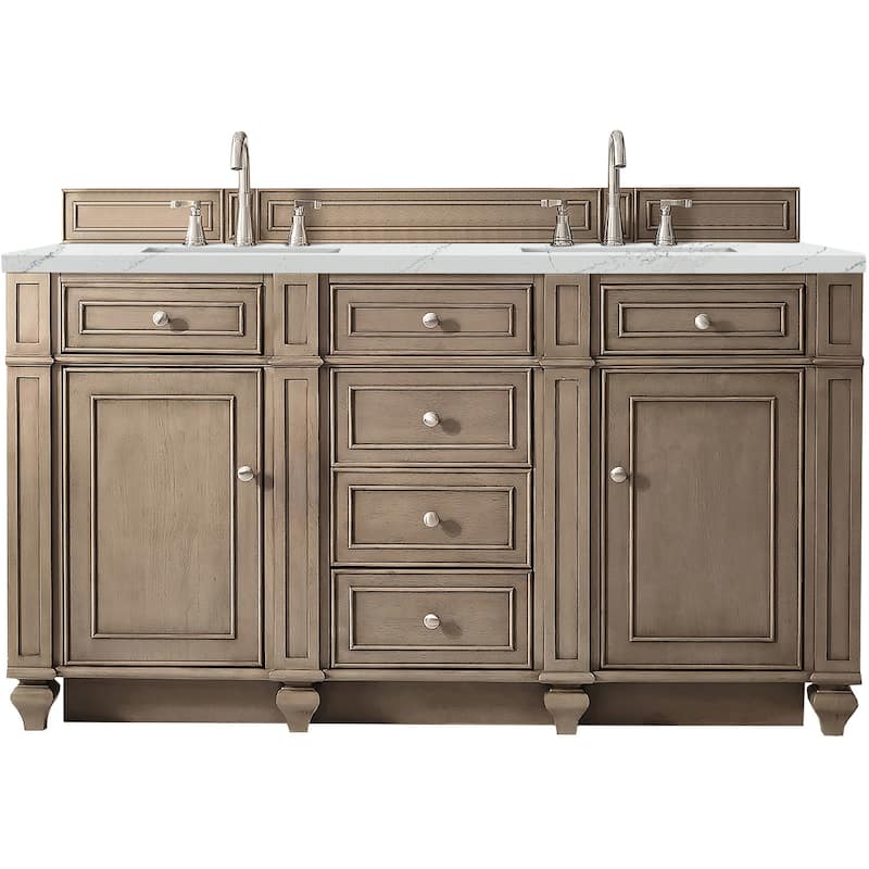 James Martin Vanities 157-V60D-FENC Bristol 60" Free Standing Double - Whitewashed Walnut