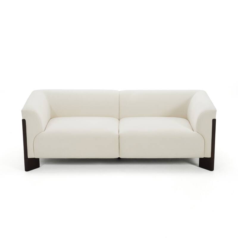 2 Set Modern Deep Seat Tuxedo Arms Sofa Loveseat