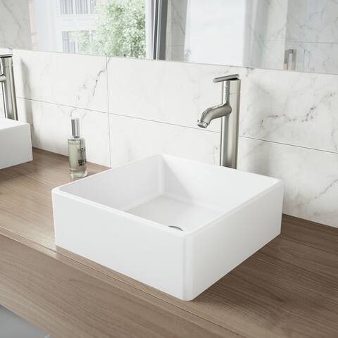 VIGO Square Vessel Bathroom Sink