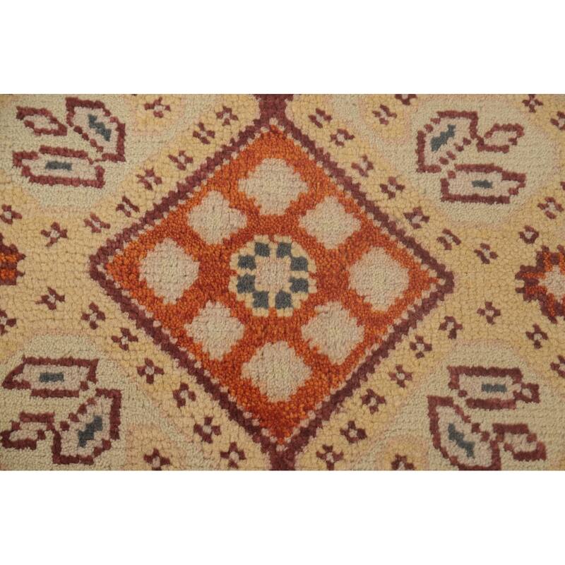 Geometric Kazak Area Rug Hand-Knotted Tribal Wool Carpet - 7'10"x 9'11"