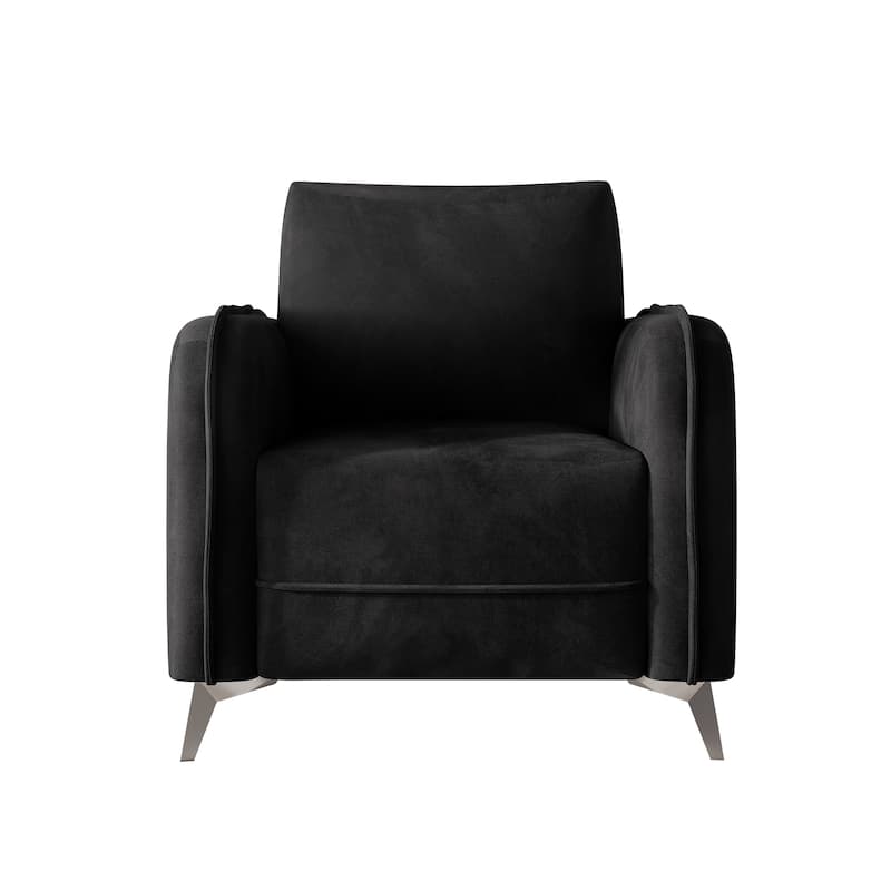 CraftPorch Luxurious Velvet Upholstered Chair - Black