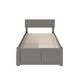 preview thumbnail 7 of 8, Orlando Twin XL Platform Bed with Footboard and 2 Storage Drawers in Grey
