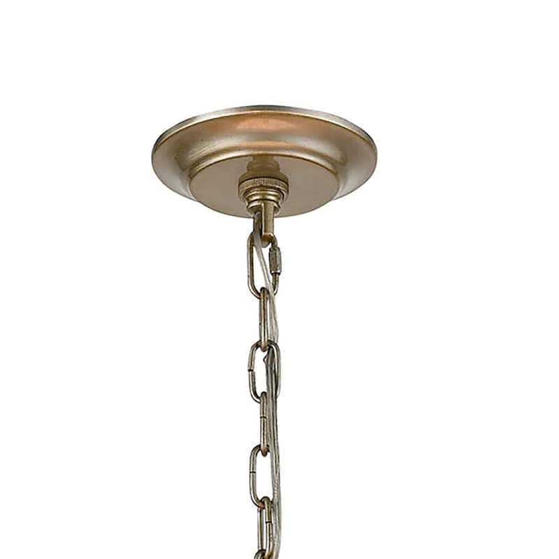 Elk Home Shaftsbury Square Silver With White Shade 3 Light Pendant