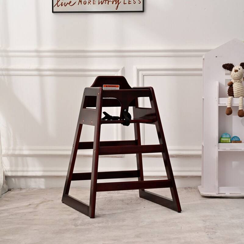 Wooden Double Solid Wood Feeding, Eat & Grow Portable High, Easy to Clean Baby Booster Chair in Walnut Finish