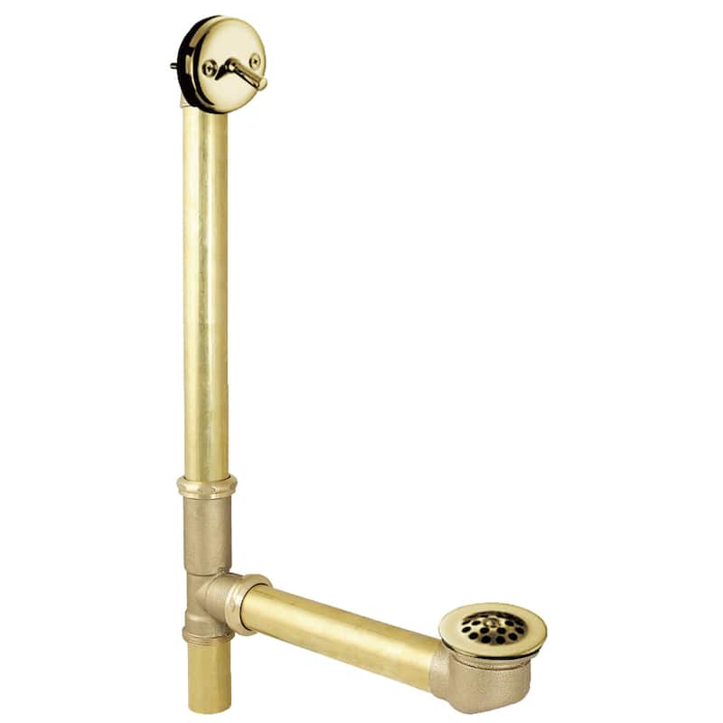 Made To Match 16" Trip Lever Waste and Overflow Drain - Polished Brass