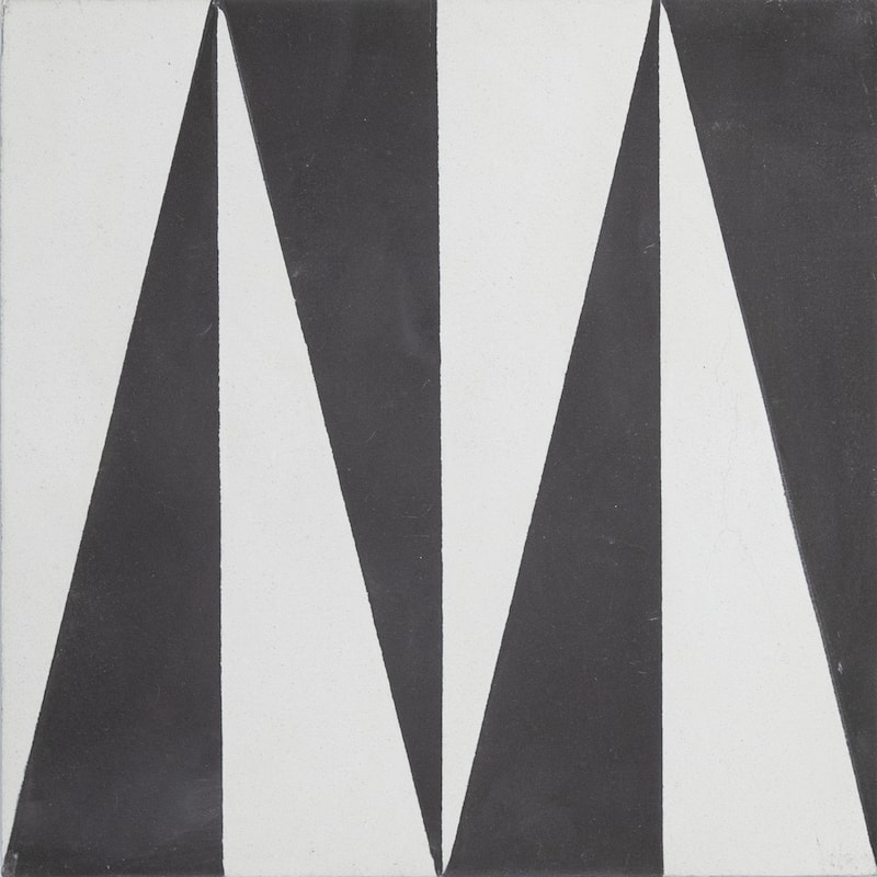 Tiznit Handmade Cement 8x8 Tile in White/Black