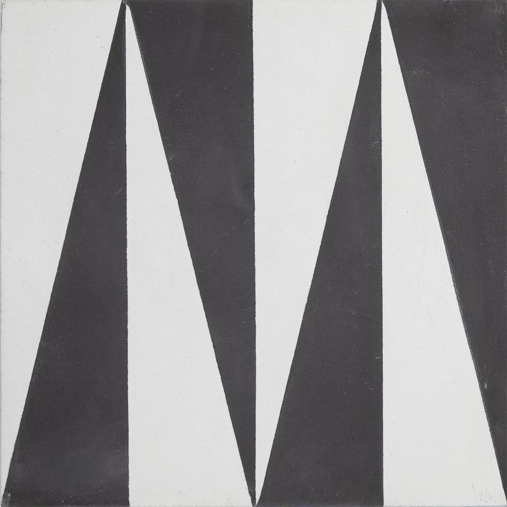 Tiznit Handmade Cement 8x8 Tile in White/Black