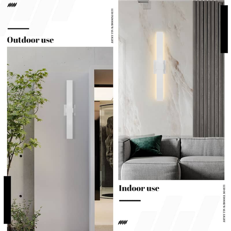 1-Light Black/White Aluminum LED Outdoor Wall Sconce