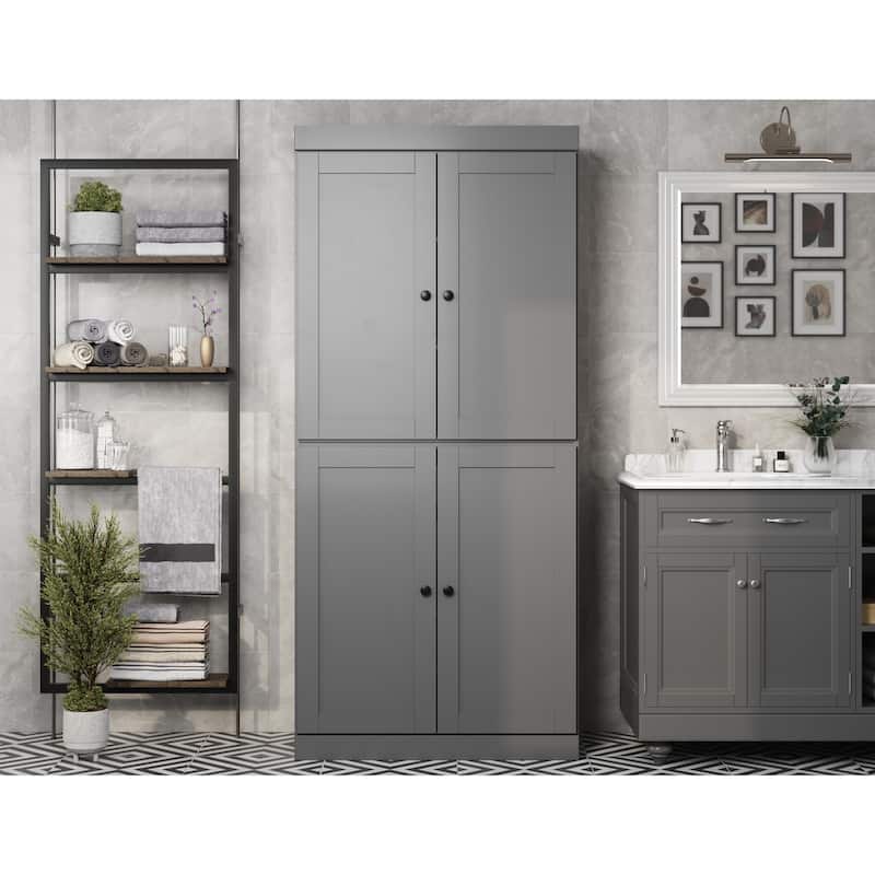 Palace Imports 100% Solid Wood 32" Bathroom Storage Cabinet with Shaker Doors, 2-Drawers and Adjustable Shelves