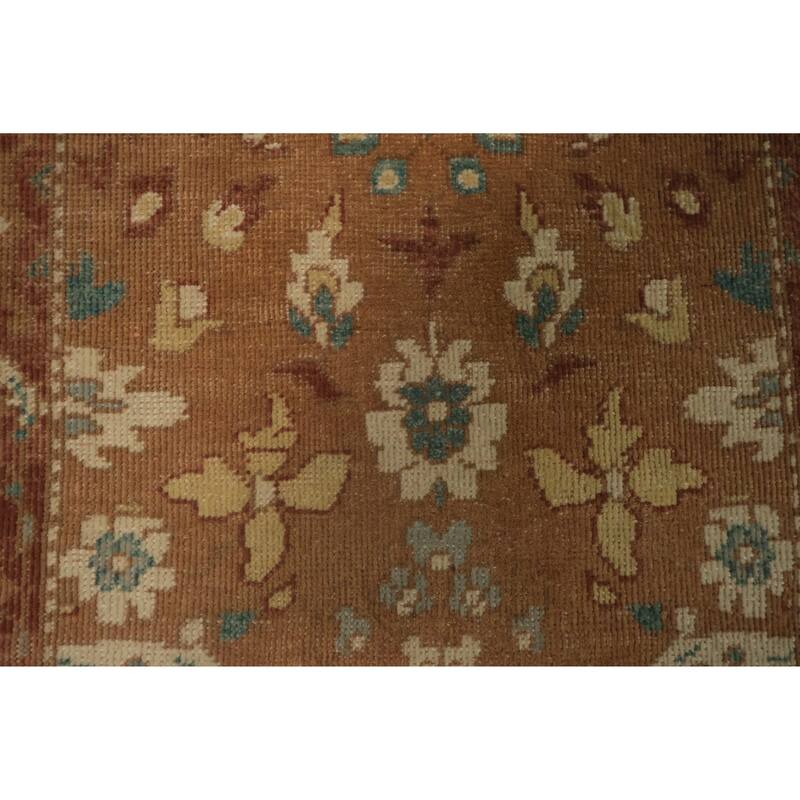 Hand Knotted Oriental 100% Wool Carpet Traditional All-Over Brown Ziegler Area Rug - 3' 11'' X 2' 1''