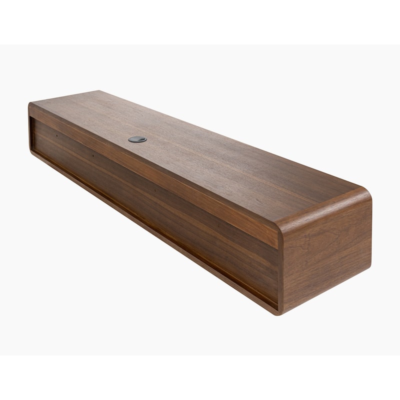 Floating Modern TV Stand for Living Room, Wall-Mounted Entertainment Center with Storage Drawers, Solid Wood, Fully-Assembled