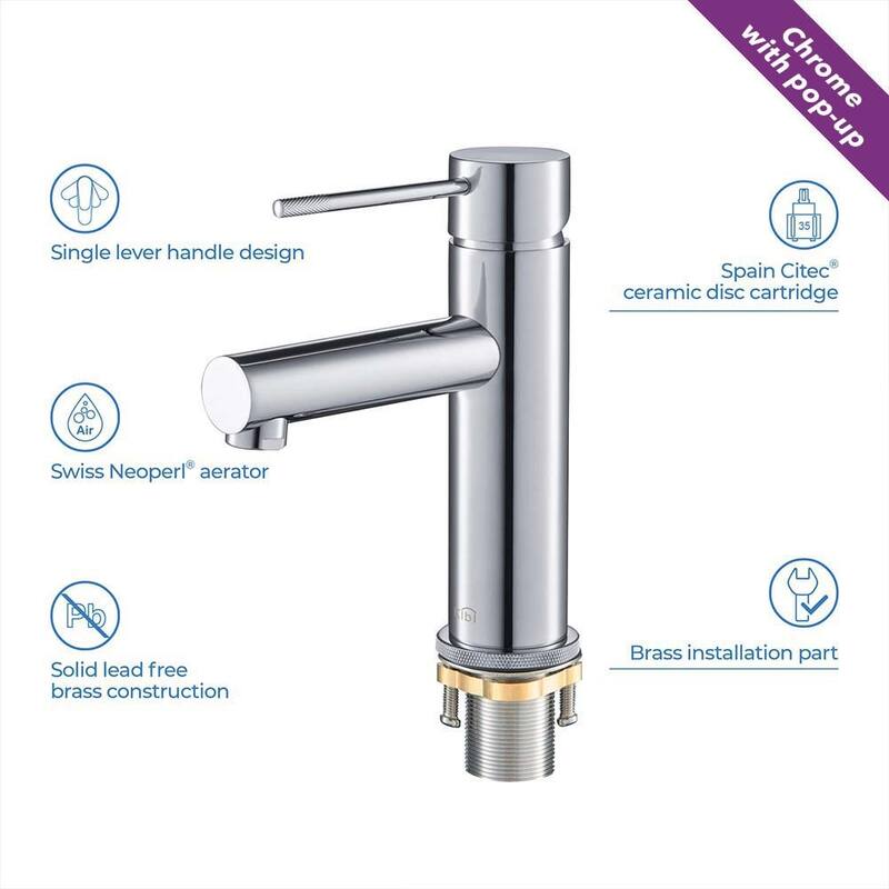 Luxury Solid Brass Single Hole Bathroom Faucet