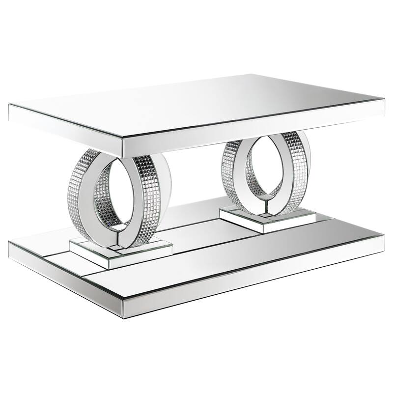 Breena Mirrored Coffee And End Table Set Silver
