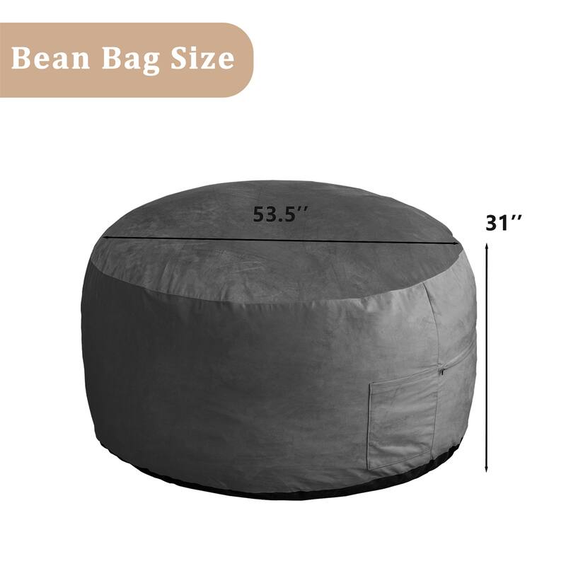 Giant 5' Memory Foam Furniture Bean Bag Chairs with Microfiber Cover