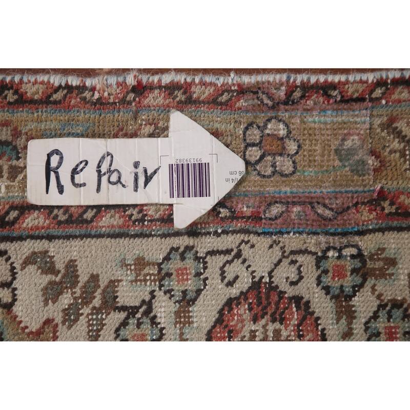 Hand Knotted Oriental 100% Wool Carpet Traditional Medallion Beige & Ivories Tabriz Area Rug - 11' 7'' X 8' 3''